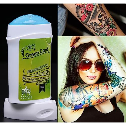 Tattoo Transfer Stick, Tattoo Skin Solution Soap Cream Gel for Transfer Stickers Paper Machine Stencils, Temporary Tattoo Supplies Accessories, Clean Dry Protection Antiperspirant Deodorant; ZYG