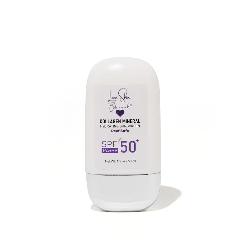 Collagen Mineral Sunscreen SPF 50 PA+++ - Clear, No Tint | 100% Mineral, Reef-Safe, Chemical-Free Daily Face Protection