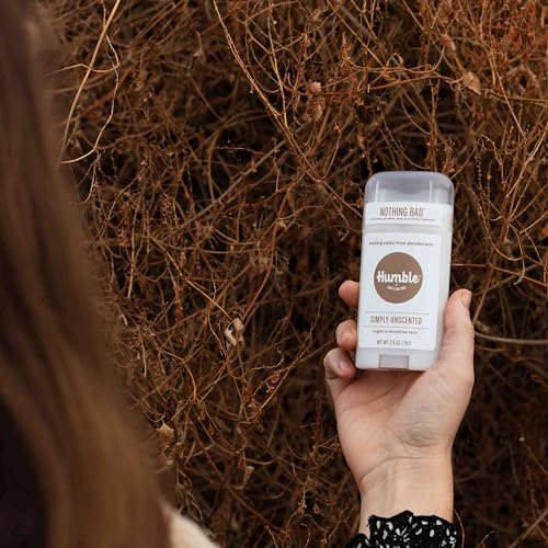 HUMBLE BRANDS Aluminum-Free Deodorant, Vegan and Cruelty- free, Formulated for Sensitive Skin, Simply Unscented, 2.5 Ounce (Pack of 1)