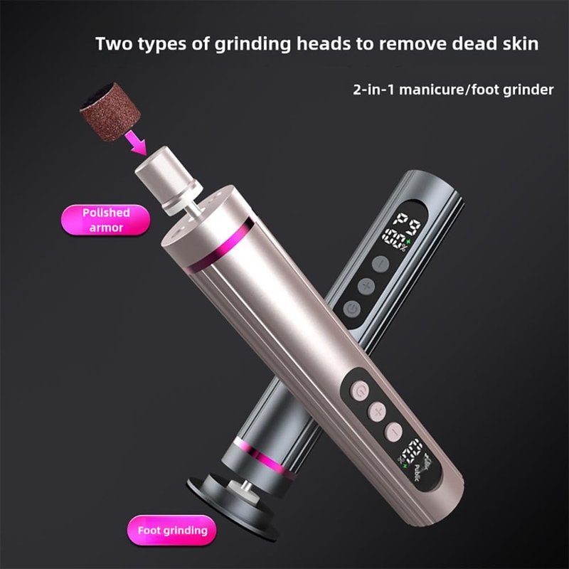 Electric Foot Callus Remover - 9-Speed Pedicure Tool with Dual Heads & LCD Display | Portable Type-C Charge