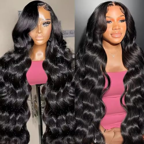 Body Wave Lace Front Wig - Human Hair, 30 Inch, 13x4 HD Transparent Lace, Glueless, Pre Plucked, 180% Density