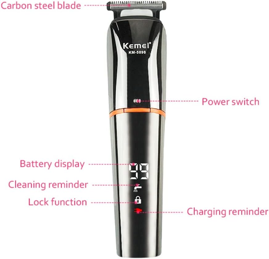 Electric Trimmer for Men & Women - 6-in-1 Waterproof Grooming Kit | Cordless Rechargeable Shaver with Dual Speed