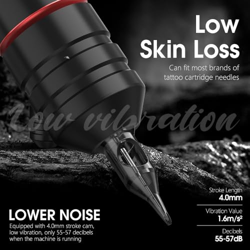 Kiss of Dragon Wireless Tattoo Machine with Coreless Motor - Rotary Cartridge Tattoo Pen with 2000mAh Power Supply Digital LCD Display for Professionals and Beginners Tattoo Artists