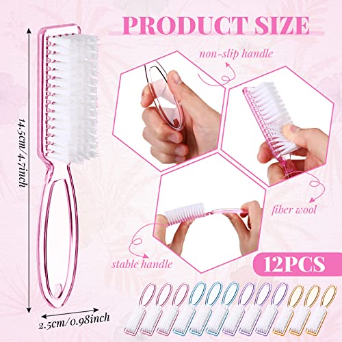 Patelai 24 Pcs Handle Grip Nail Brush Bulk Colorful Nail Scrubber Cleaner Fingernail Brushes Hand Toes Scrub Cleaning Brushes Pedicure Scrubbing Tool for Men and Women, Multicolor Brush
