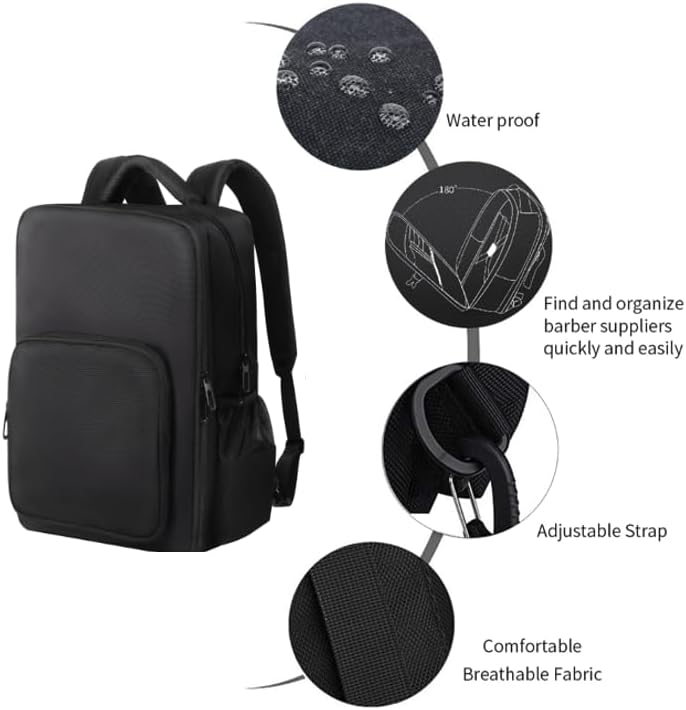 Barber Supplies Bag - Adjustable Dividers & Large Capacity | Travel Clipper Organizer with Multiple Pockets