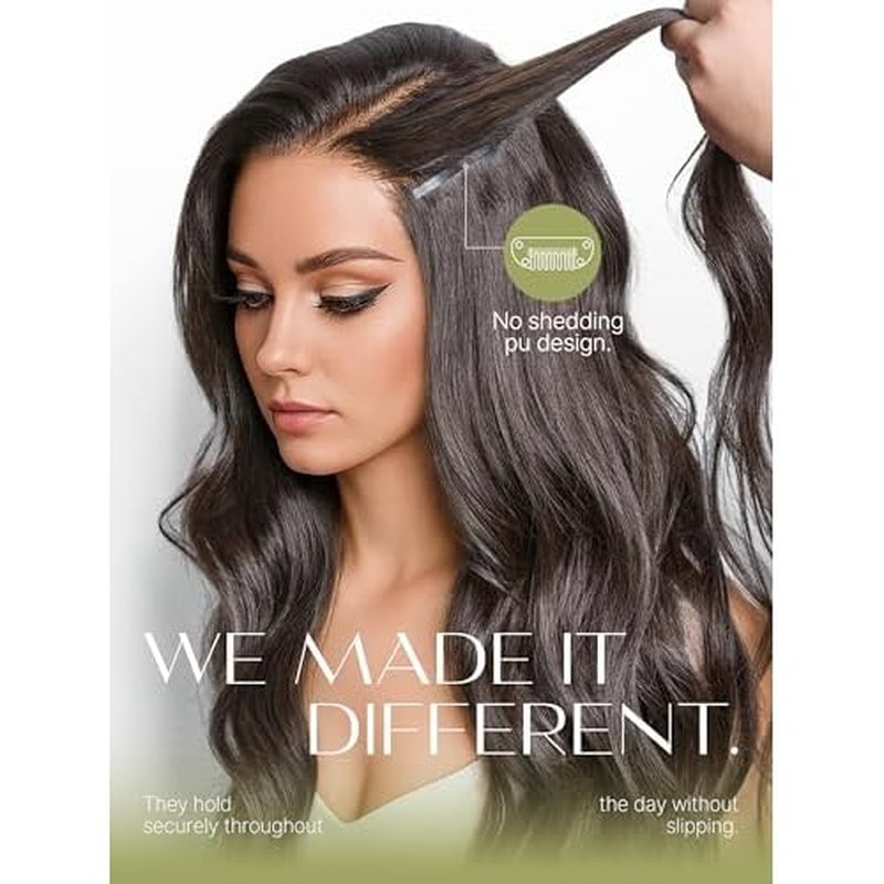 Frodio Clip Ins Hair Extensions Dark Brown Remy Real Human Hair Pu Seamless Silk Long Straight Invisible Full Thick Virgin Brazilian Beauty For Women Can Be Body Wave 100g 7 Piece