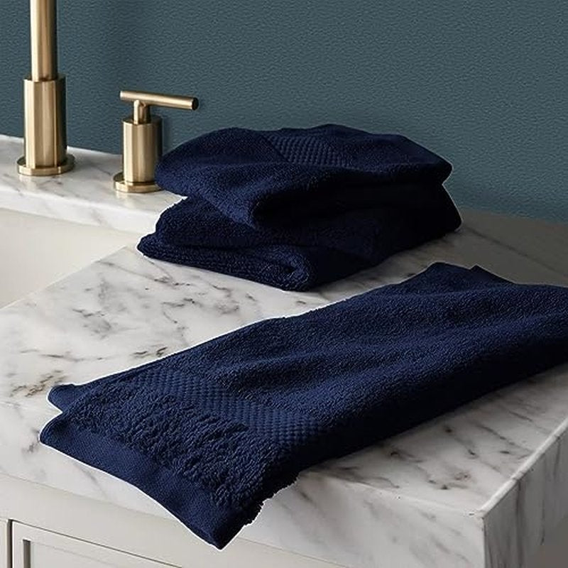 Delara 100% Organic Cotton Towels 650 GSM Plush Feather Touch Quick Dry Wash Cloth, Pack of 24 GOTS Certified, Oeko-Tex Green Certified, Organic Cotton Wash Cloth, 13"X13"