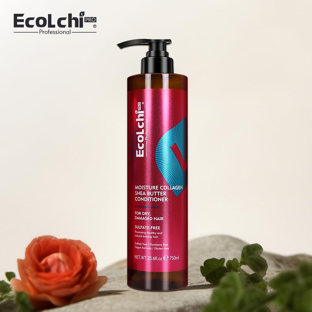 ECOLCHIPRO Collagen Shea Burtter Conditioner Moisture Smooth Hair Collagen Shea Burtter Conditioner for Women Hair Treatment for Dry and Damaged Hair All Hair Types 25.6 fl. oz. 750ml