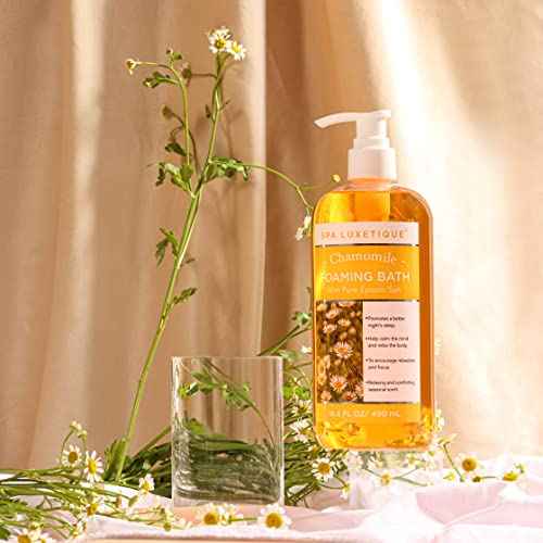 Bubble Bath, Spa Luxetique Foaming Bath for Women with Pure Epsom Salt, Bath Sets Rose and Chamomile Scent, Moisturizing and Relaxing Spa Gifts for Mom, 33.2 Oz (2 Pack)