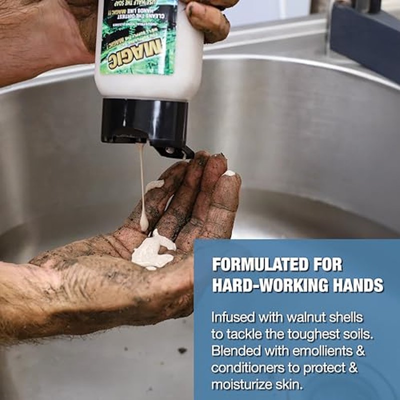 Zenex Magic Hand Soap - Industrial Hand Cleaner for Auto Mechanics | Shop Soap | Walnut Shell Scrubbers to Remove Grease, Oil, Ink & Paint | Moisturizing Ingredients | 3.55 L (1 Pack)