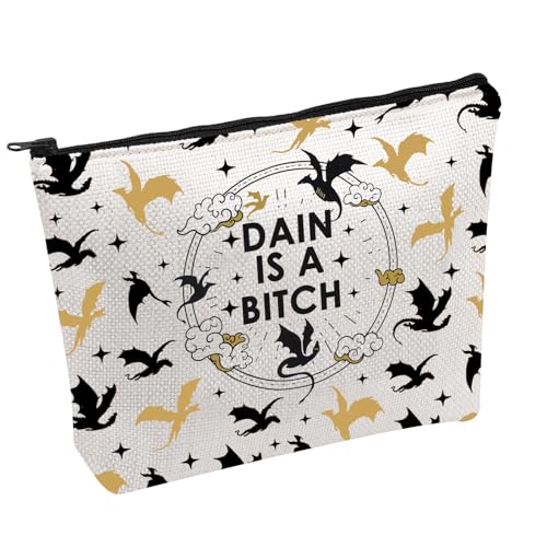 FW Merch Bag FW Inspired Gift Romantasy Fantasy Bookish Gift Dragon Rider Makeup Bag Dain Is A B*tch Cosmetic Bag (DAIN)