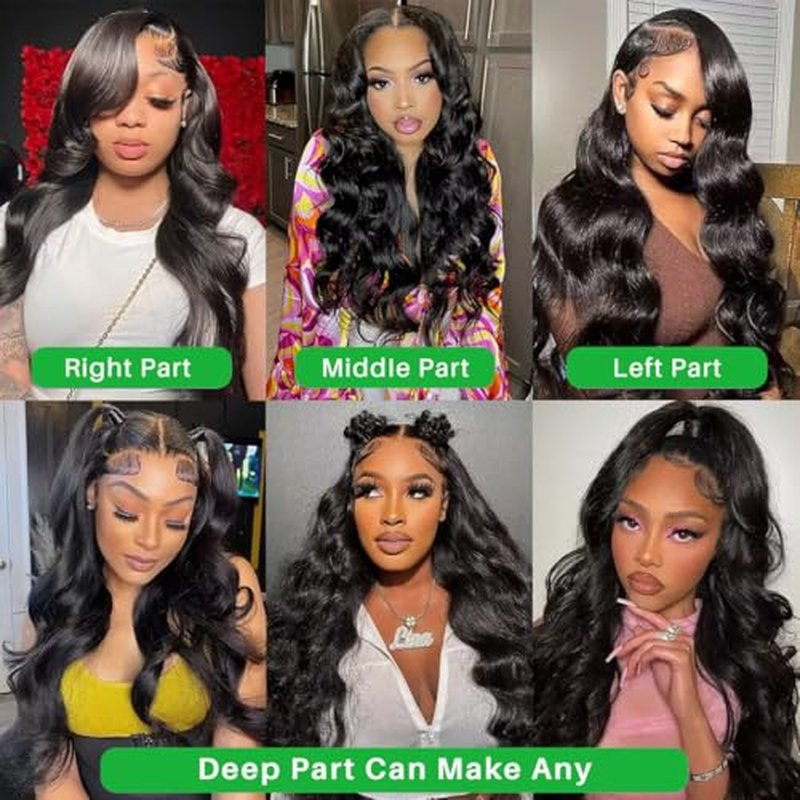 13x6 Lace Front Wigs Human Hair 26 Inch Body Wave 180% Density Pre Plucked 13x6 HD Lace Frontal Wigs Human Hair Body Wave Glueless Lace Front Wigs for Women Natural Color