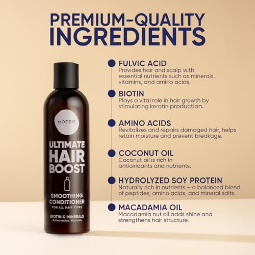 Moerie Ultimate Hair Growth Conditioner ? For Longer, Thicker, Fuller Hair - Vegan Friendly Volumizing Hair Products ? Paraben & Silicone Free ? All Hair Types ? Reverse Hair Loss ? 8.45 fl oz (250ml)