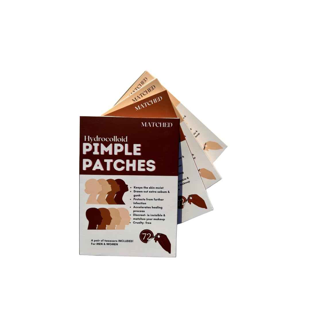 Hydrocolloid Pimple Patches -(3 Sizes,72-Count, 1 Pack) Truly Invisible Pimple Patches for Acne treatment- - Acne patches that match your skin tone and to wear under makeup (Nairobi(NRB))
