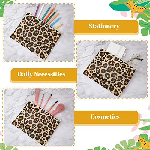 Reginary 50 Pieces Leopard Makeup Bags Waterproof Cosmetic Bag with Zipper Toiletry Pouch for Woman Tavel Wedding Bridal Shower Bachelorette Birthday Party Favor