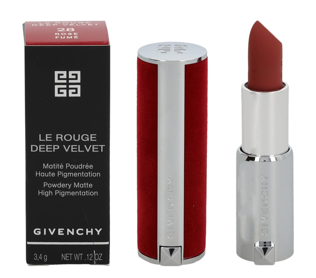 Givenchy Le Rouge Deep Velvet Matte Lipstick - 28 Rose Fume | 0.12 oz Long-Lasting Color