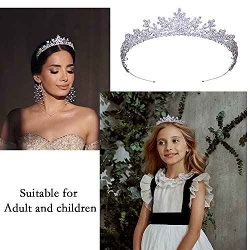 Jorsnovs Sparkly Small Zircon Wedding Crowns and Tiaras for Women Handmade Cubic Zirconia Princess Headpieces Sweet 16 Birthday Headdress