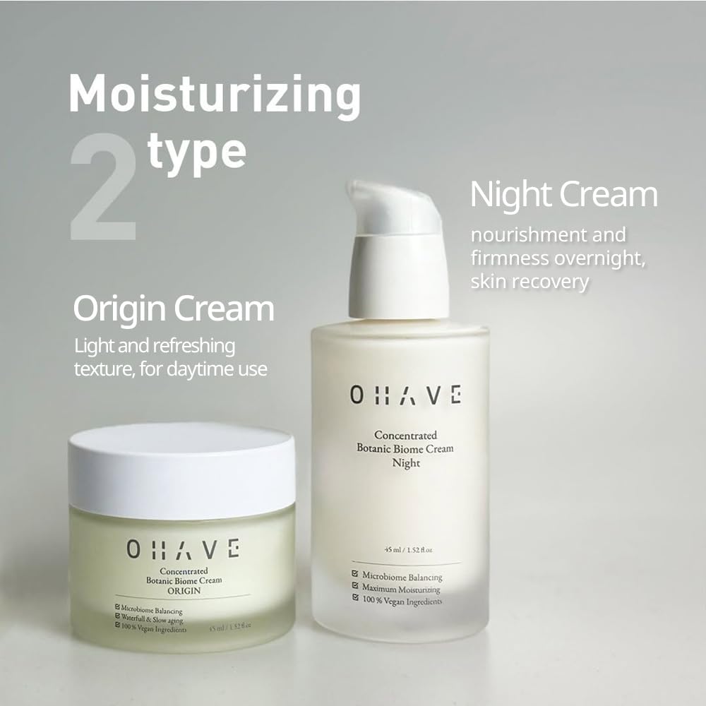 ZIOSTAND OHAVE Night Cream – Hydrating Korean Moisturizer for Instant Hydration & Overnight Skin Comfort – Gentle Face Cream for Women with Botanical Ingredients, 45ml