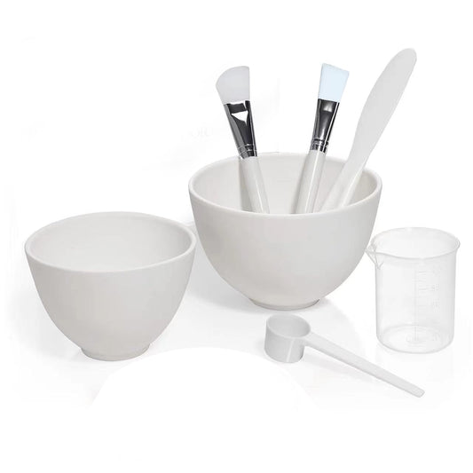 manqianxun Face Mask Mixing Bowl Set. 7IN 1 SPA Quality Face Mask Tool Kit. with Facial mask brush*2, Silicone Facial Mask Bowls*2, Mask Spatula,Measuring cup and Measuring scoop
