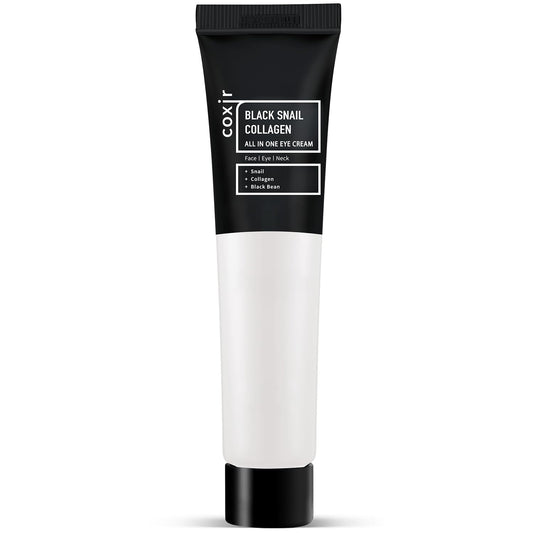 coxir BLACK SNAIL COLLAGEN ALL IN ONE EYE CREAM for eye, neck and face | Black-3-Complex: Black Rice, Collagen| Paraben Free, Cruelty Free, Good for Christmas Stocking Stuffers [30ml/1.01 fl.oz]