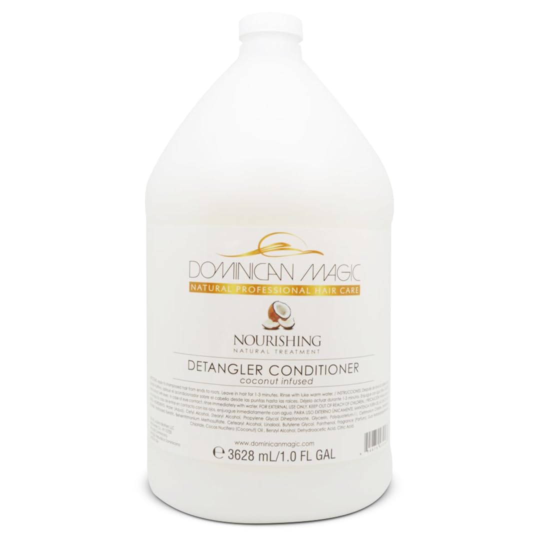 Coconut Detangler Conditioner Gallon - Salon-Grade Hair Conditioner for Dry Hair- Coconut Conditioner with Natural Ingredients to Hydrate & Nourish- Hydrating Conditioner for Silky, Shiny Hair- 128 Oz