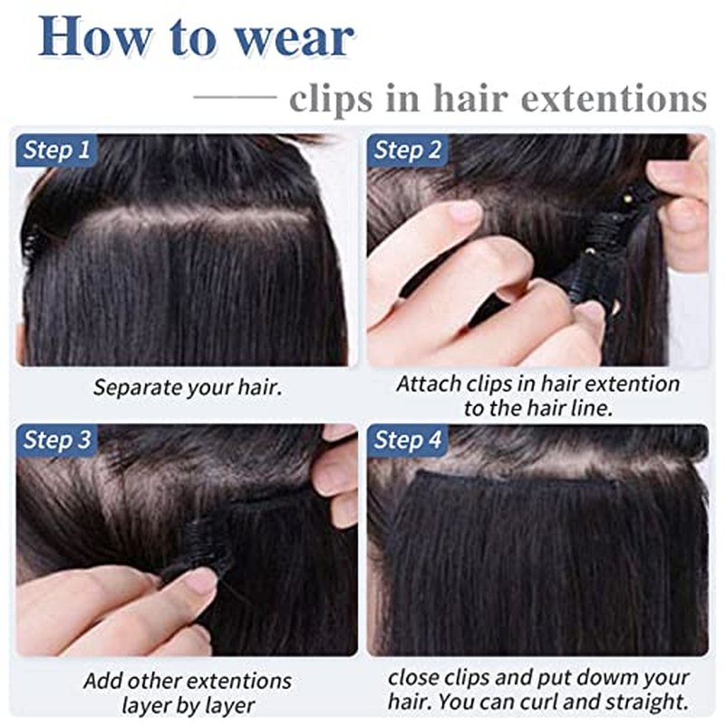 Clip in Hair Extensions Real Human Hair S-noilite #4T4P27 Chocolate Brown to Caramel Blonde Double Weft hair extensions 18 Inch Clip in Real Human Hair for Women Balayage Straight 7PCS 125g
