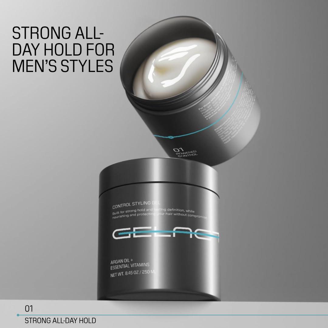 Max Control Hair Gel for Men - Alcohol-Free Strong Hold Styling Gel | Natural Extracts, 32 oz