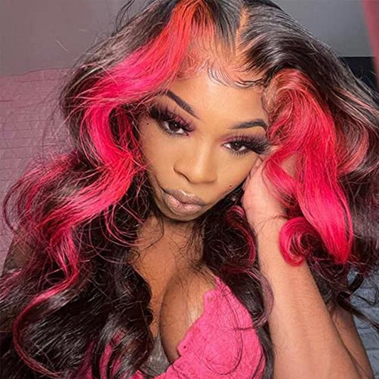 Body Wave T Part Huamn Hair Wigs Ombre Human 13x4x1 Lace Frontal with Baby 20 Inch 150% Density Glueless HD for Black Women Pre Plucked Hair, 1.0 Count
