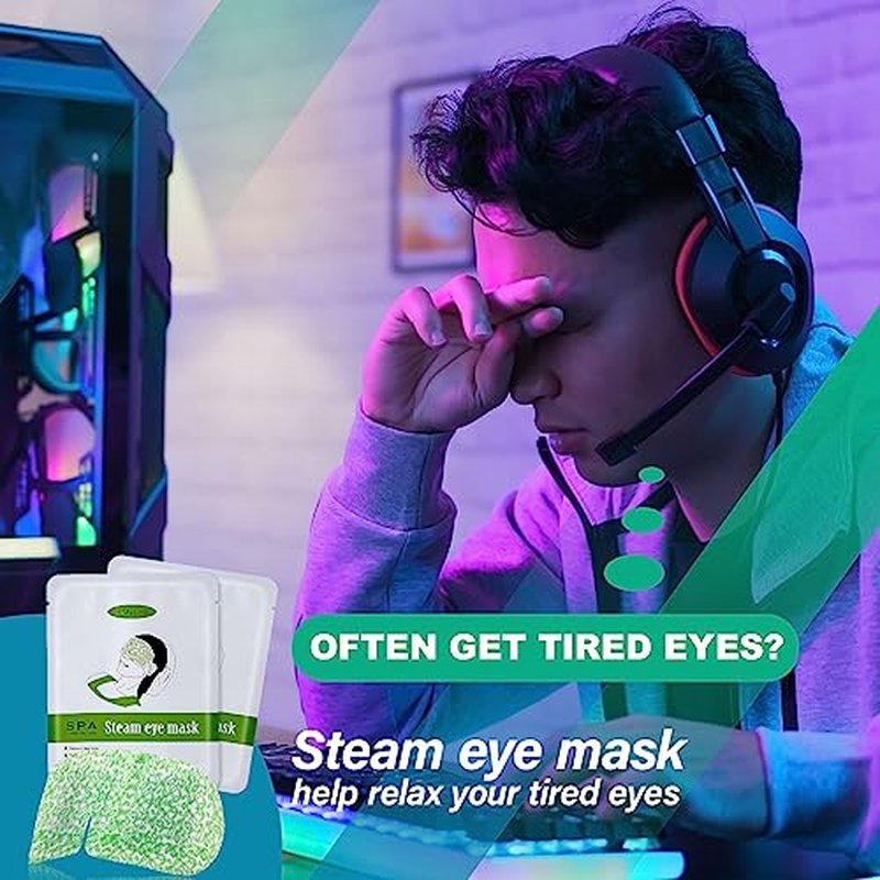 16 Packs Steam Eye Mask,Warm Eye Compress for Dry Eyes Sleep Mask,Hot Auto Heated Eye Masks Relaxing Items for Women Moist Heat for Eyes Soothing Eye Fatigue,Disposable EyeMask for SPA Essentials