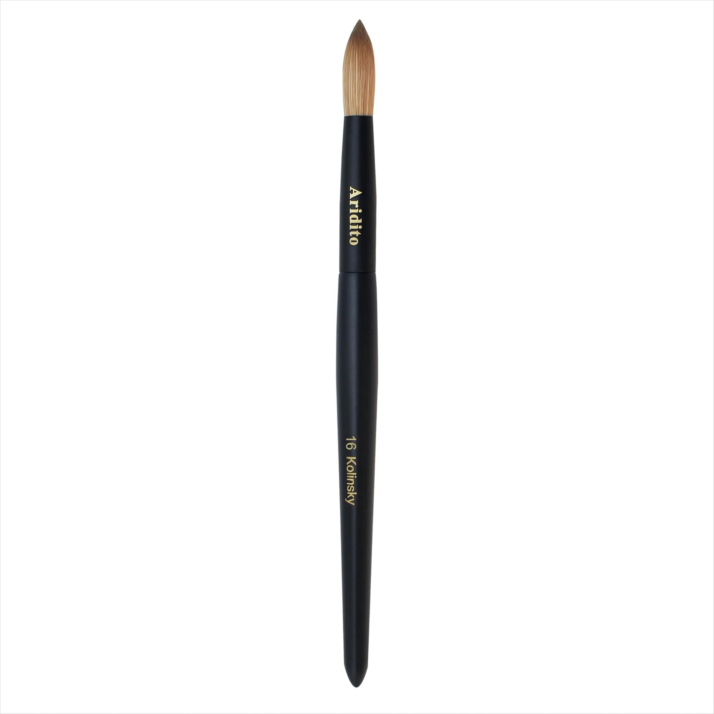 Aridito Kolinsky Round Head Acrylic Nail Art Brush Set, Black Wooden Handle Size 8 10 12 14 16 18, for Professional Manicure DIY Home Salon (16# Kolinsky)