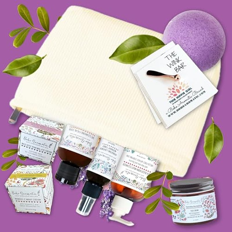 Natural Skincare Gift Set for Women ? Hydrating Face Cleanser, Moisturizer & Eye Cream ? Clean Beauty Facial Kit with Botanical Ingredients ? Perfect Self Care or Christmas Gift by Boho Aromatic