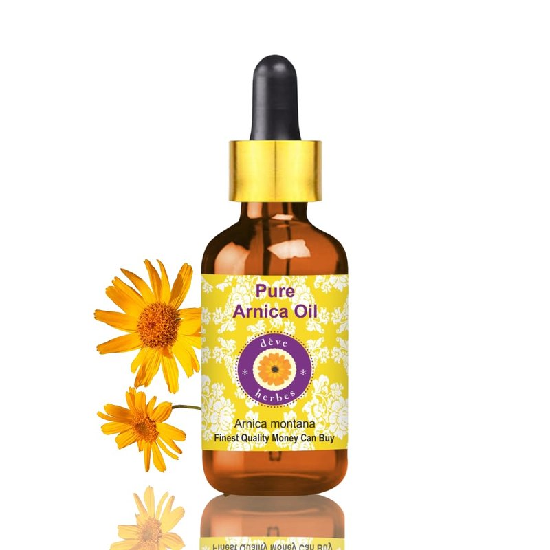 Deve Herbes Arnica Oil (Arnica Montana) with Glass Dropper | Infused | Pure | Non-Sticky | Lightweight | for Facial Care | Men & Women | 100ml (3.38 oz)