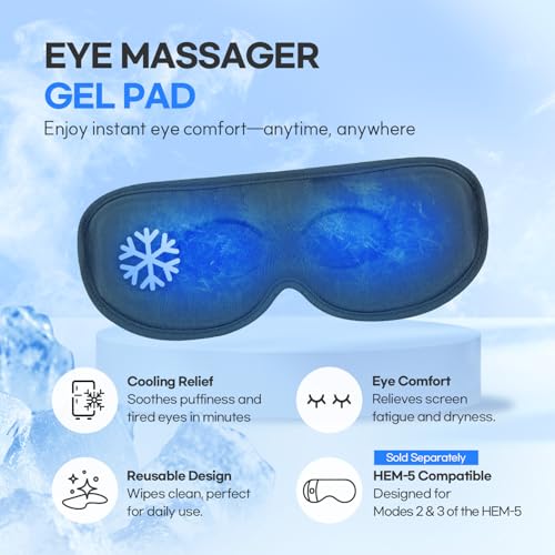HuBDIC Hubicare Eye Cool Gel Mask for Eye Massager, Cooling Eye Mask with Detachable Strap ?Reusable Gel Eye Pad for Puffiness, Dry Eyes, Migraines & Relaxation Cold Compress