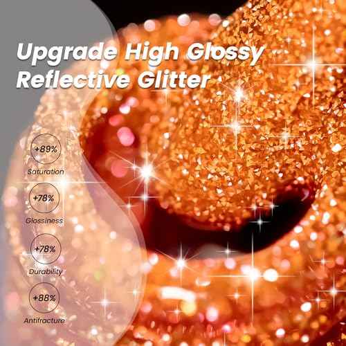 YTD Likomey Reflective Glitter Gel Nail Polish Set,Fall Winter Falsh 8 Colors Holographic Diamond Sparkly Black Silver Gold Blue Red Pink Plum Orange Salon Home UV Color Varnish Gift,0.25 Fl Oz 7.5 ml