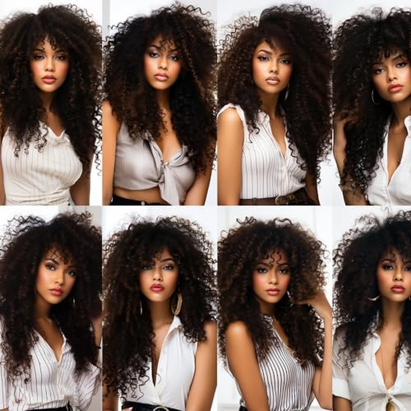 Kinky Curly Bundles Human Hair Natural Black Afro Curly Human Hair Bundles 16 18 20 Inch Unprocessed Remy Hair Extensions Ultra Soft No Tangle Double Weft Deals