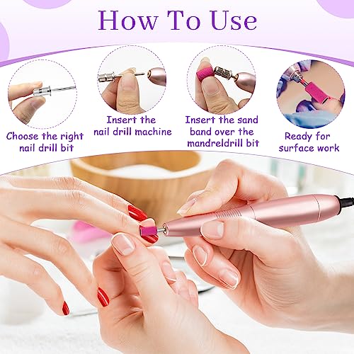 240 Grit Sanding Bands for Nail Drill 100Pcs, Extra Fine for Natural Nails Polishing and Shaping, Zebra Sanding Bands Set for Manicures Pedicures