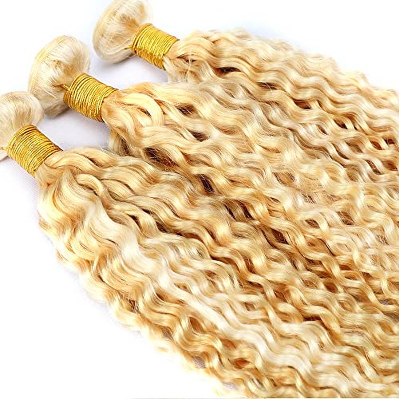 Blonde Bundle P27/613 Kinky Curly Bundles 613 Human Hair Bundles 22 24 26 inch Two Tone Blonde and Honey Blonde Bundle