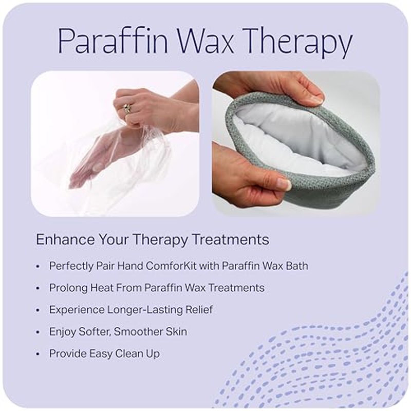 Therabath Hand ComforKit for Paraffin Wax Bath, Arthritis and Skin Therapy, Includes 2 Insulated Mitts, 100 Liners, 4 oz. Pre-Treatment Spray and Intensive Hydrating Cream, Home and Spa, Made in USA