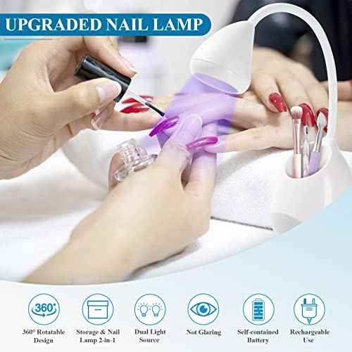 SAVILAND Rechargeable Nail Led Lamp - 36W Mini U V Light for Gel Nails with Nail Brush Holder Gel Nail Lamp and Flash Cure Light for Nails Portable U V Lamp for Resin Curing for Home DIY Nail Salon