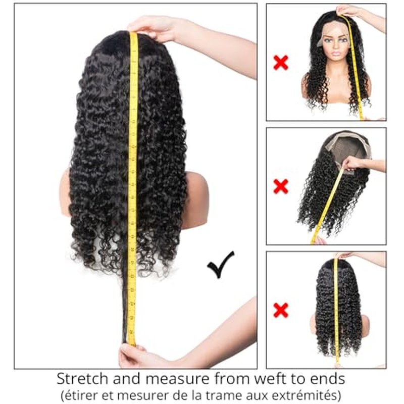 Water Wave Lace Front Wigs Human Hair 13x6 HD Transparent Lace Frontal Wigs Human Hair Pre Plucked 200% Density Water Wave Wig for Black Women Natural Color (13x6 Water Wave Wig, 26 Inch)