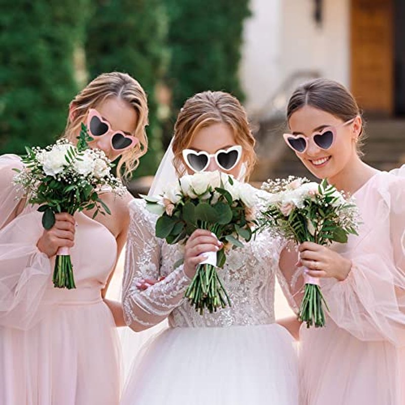 Bridesmaid Scrunchies Proposal Hair claws clips Set of 12 Bridal Shower heart sunglasses Gifts for Wedding Bachelorette Party Favors (32pcs Pink)