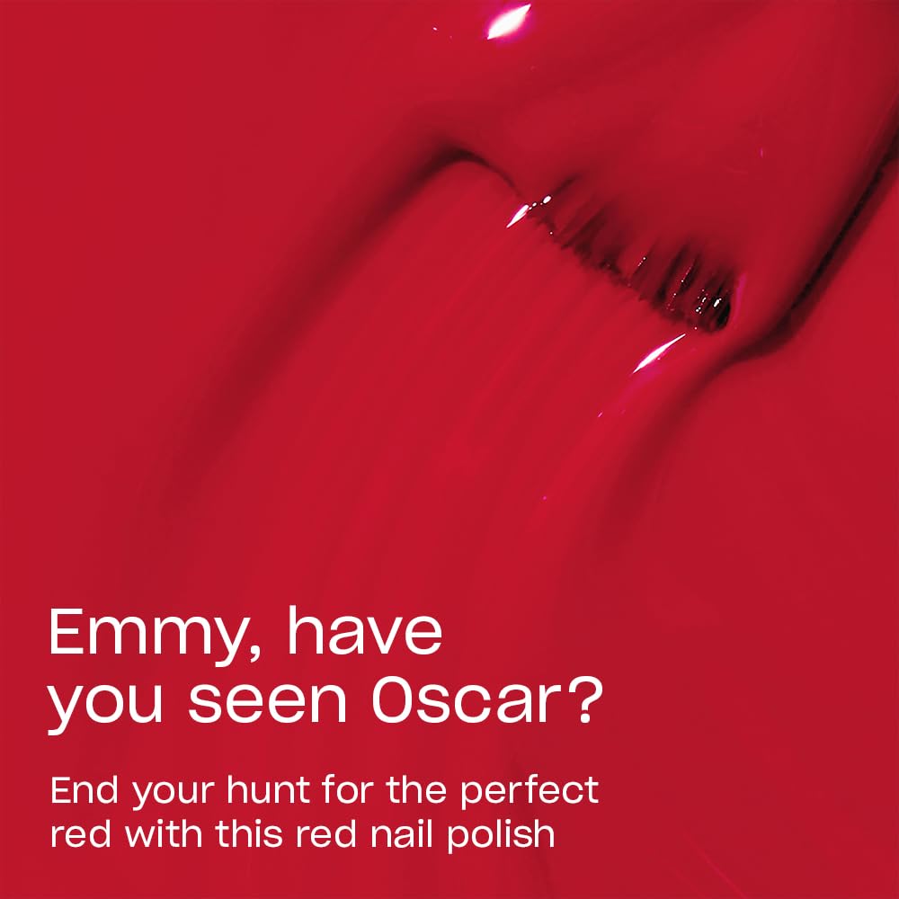 OPI Nail Lacquer Emmy, have you seen Oscar? | Opaque Bright Red Crème Chip Resistant Nail Polish | Hollywood Collection