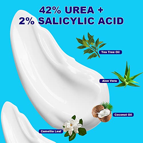 Urea Cream 42% - Premium Urea Foot Cream - With 2% Salicylic Acid, Tea Tree Oil, Shea Butter, Aloe Vera - For Feet, Hands, Heels, Elbows, Knees and More - 4 oz