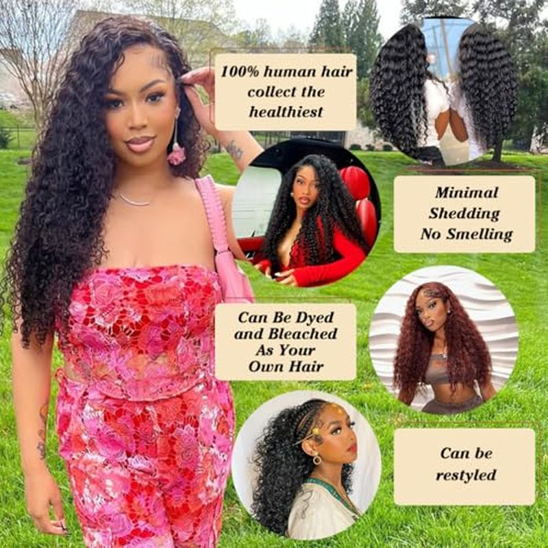 12 A Brazilian Deep Wave Human Hair Bundles(18 20 22) 100% Unprocessed Virgin Remy Hair Deep Curly Human Hair Weave 3 Bundles Extensions for Black Women Natural Color