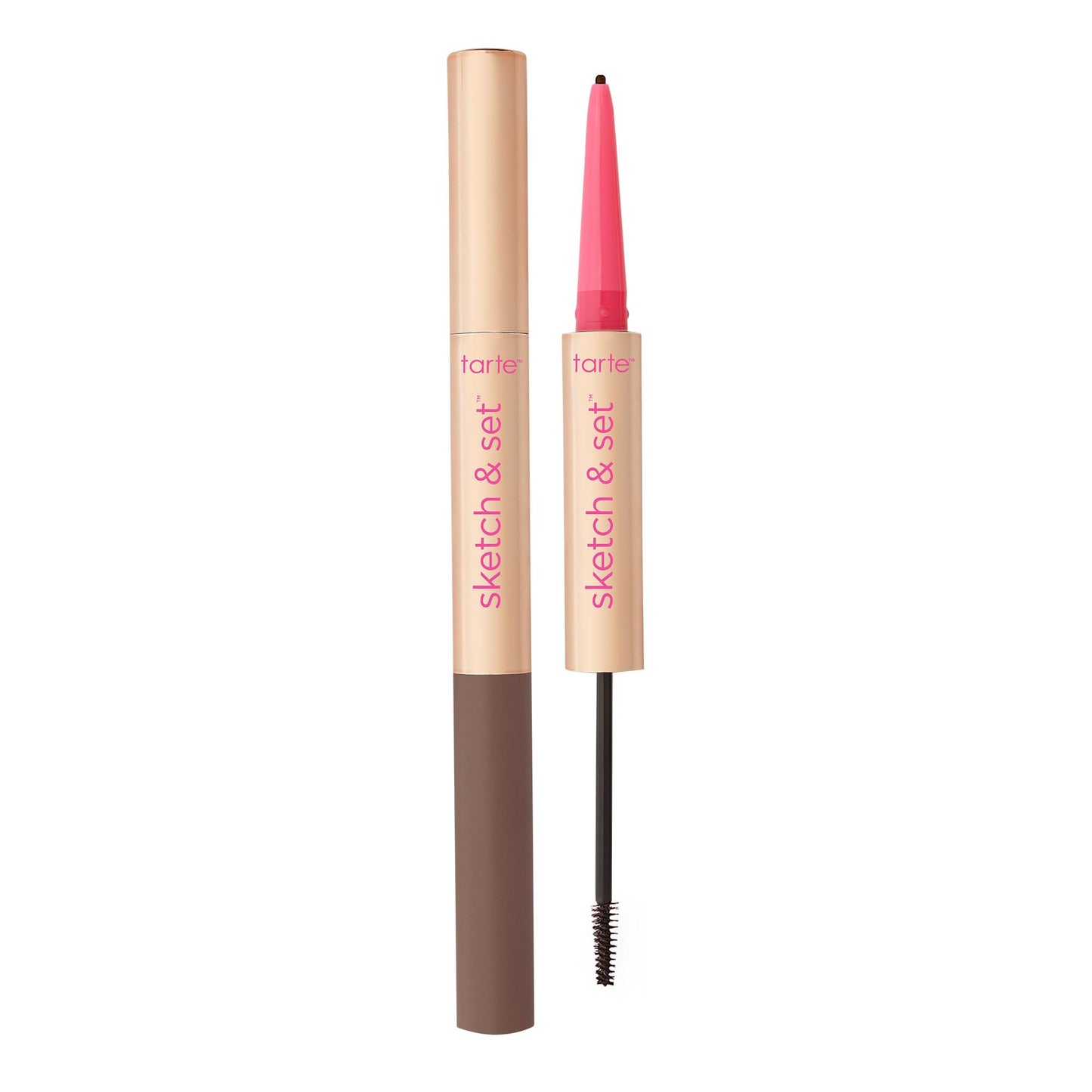 tarte big ego sketch & set brow pencil & tinted gel – 2-in-1 Precision Waterproof Eyebrow Pencil & Gel to Shape, Thicker-looking Brows, Vegan & Cruelty-Free, full size, medium cool brown