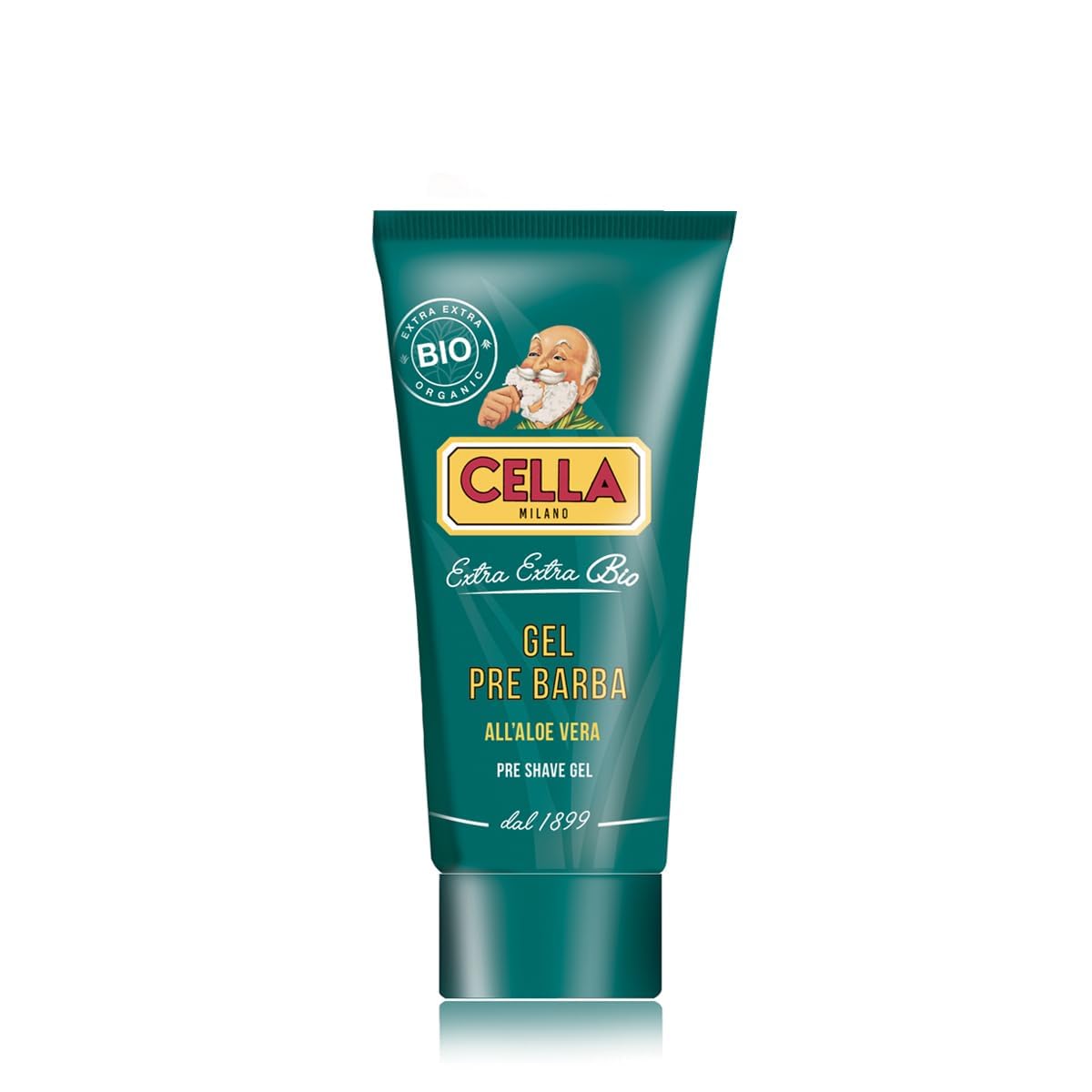 Cella Milano Organic Pre Shave Gel 75ml – Aloe Vera Enriched Formula for Sensitive Skin and Effortless Razor Glide, Made in Italy