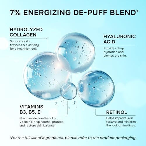 Under Eye Patches for Puffy Eyes and Dark Circles - Cooling Eye Masks for Women & Men with Collagen, Hyaluronic Acid & Retinol - Depuffing Undereye Mask Patches - Parches Para Ojeras - 15 Pairs