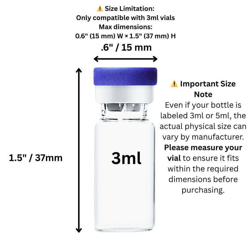 Vial Guard Storage Hard Case for 3ml, 5ml, 10ml, 30ml Vials, Secure Holder Multiple Sizes (Metalic, 4 x 3ml 1 x 30ml)