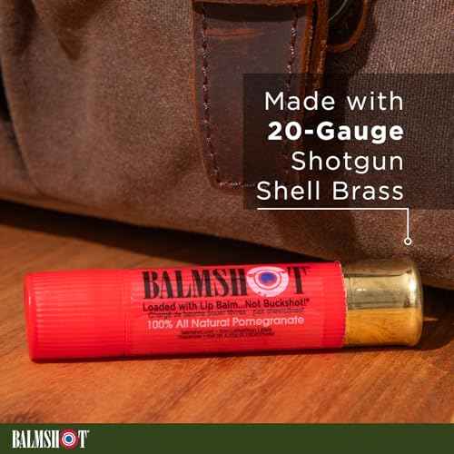 BALMSHOT Lip Balm 4 Pack (100% All-Natural Pomegranate)
