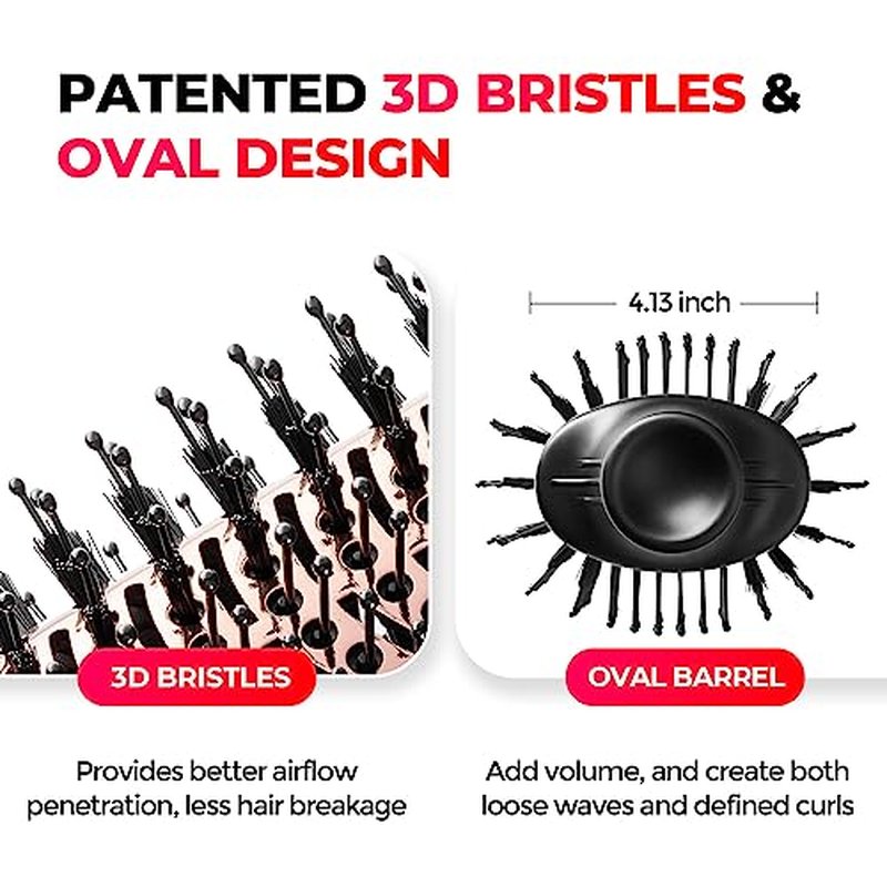 TYMO Hair Dryer Brush Blow Dryer Brush in One, 4 in 1 Ionic Hairdryer and Styler Volumizer with Oval Titanium Barrel, Hot Air Straightener for Smooth Frizz-Free Blowout, Gold